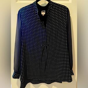 Anne Klein Women's Popover Tunic-Combo Sleeves XL